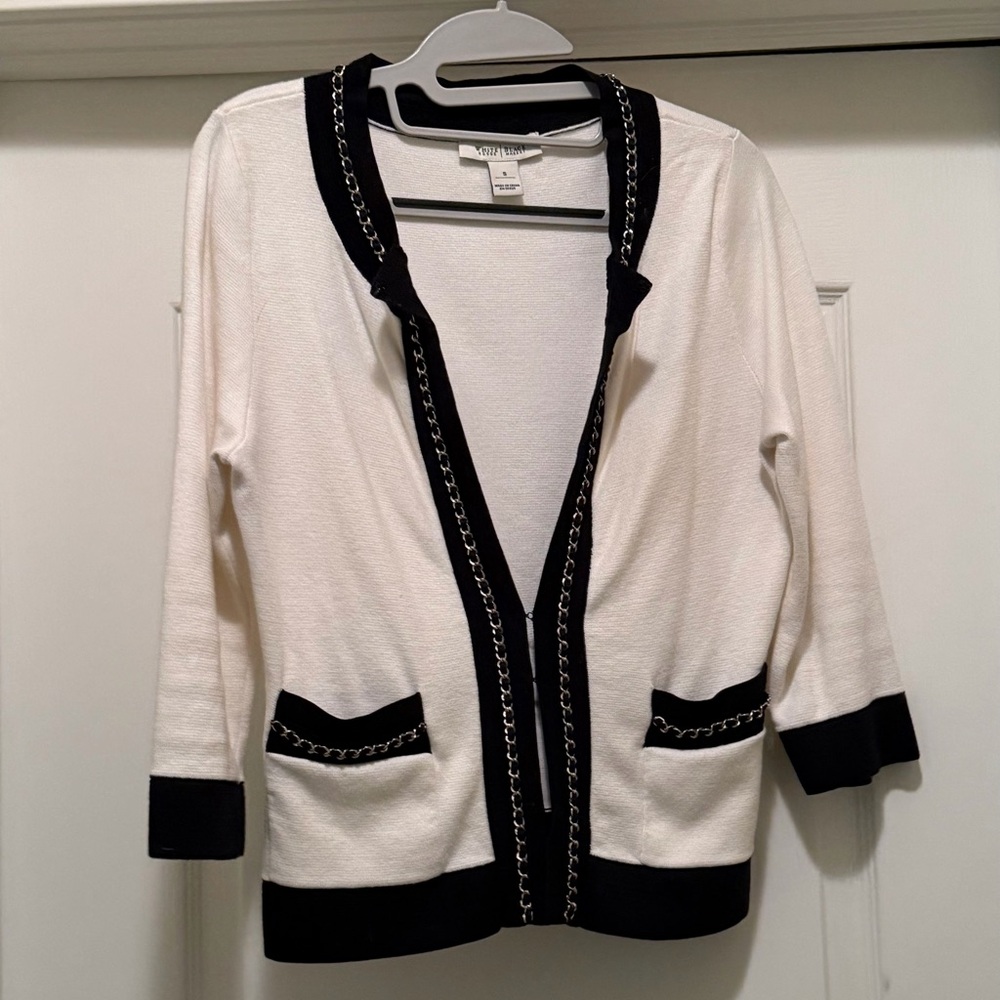 White House Black Market Chain Trim Cardigan
